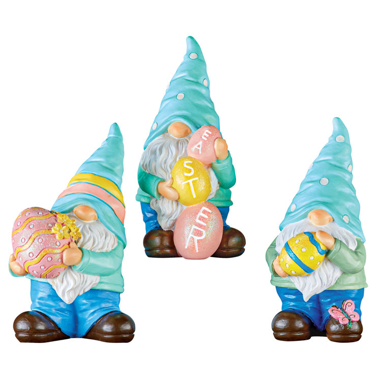 The Holiday Aisle® Easter Egg Garden Gnomes Yard Statues Set Of 3